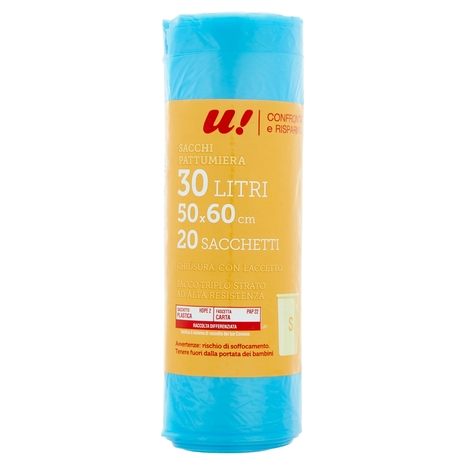 Sacchi Pattumiera 30 Litri con Laccetto U! Confronta e Risparmia
